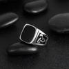 Retro Pattern Domineering Totem Dripping Oil Triangle Men's Rubber Large Ring
