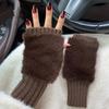 Luvas de Lã com Dedos Femininas Pelúcia High-end Atmosféricas Escritório Escrita Carro Proteção Contra Vento Frio Pulso