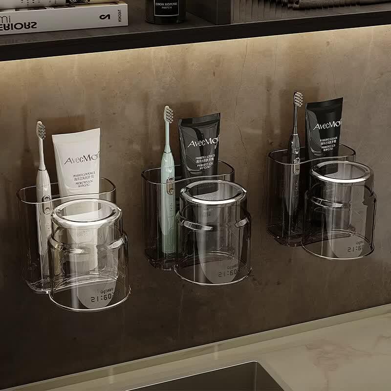 MUYA Light Luxury Adhesive Wall-Mounted Toothbrush Holder