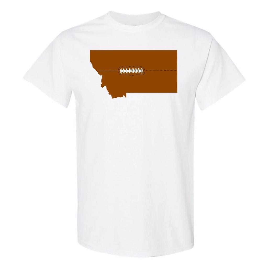 Montana Football Bundesstaatsform - Heimatstolz T-Shirt - Weiß