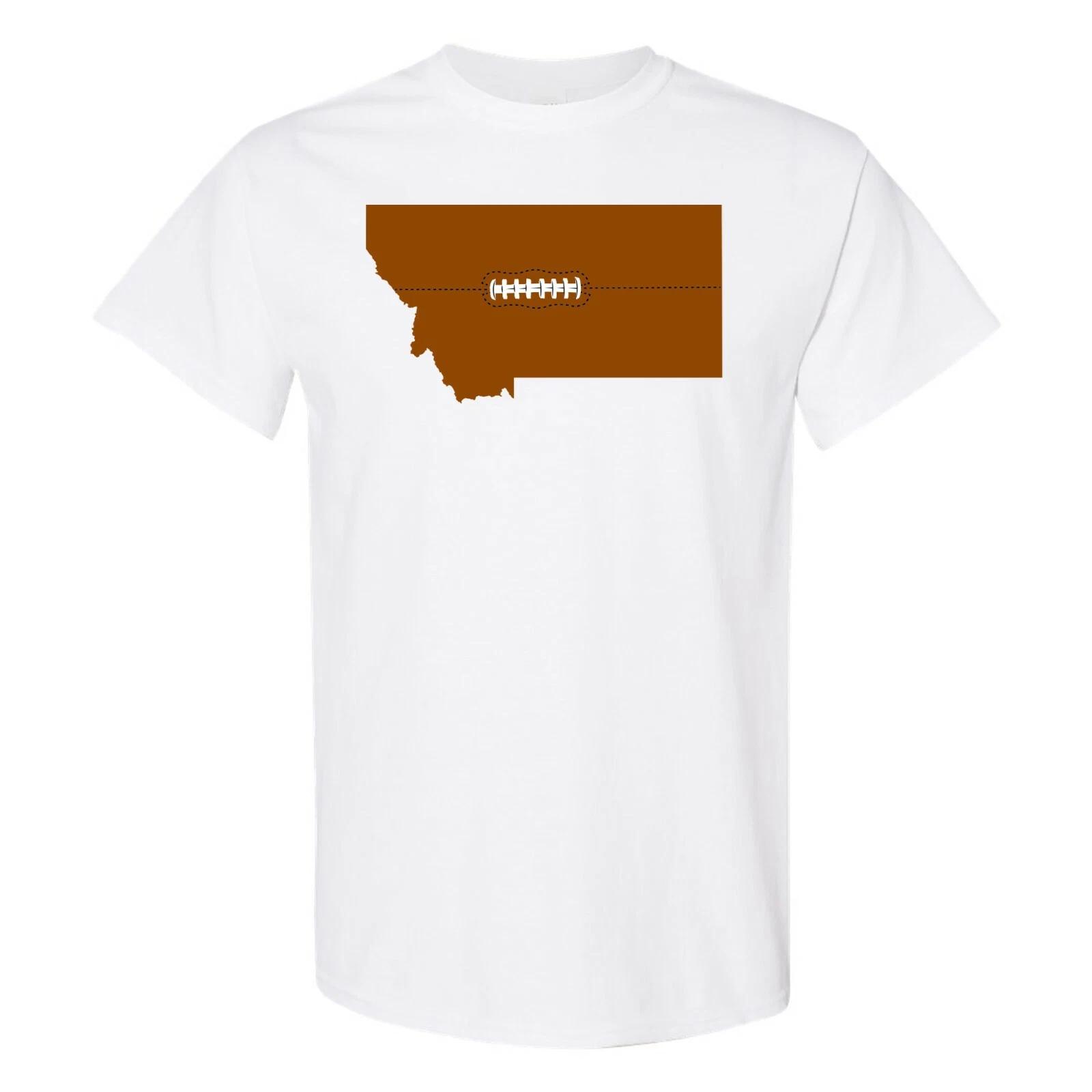 Montana Football State Shape - Hometown Pride T Shirt - White S