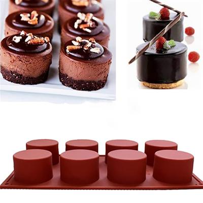 8 Holes Silicone Cake Mold Baking Pastry Chocolate Pudding Mould DIY Muffin Mousse Ice-Creams Biscuit  Decorating  Tools