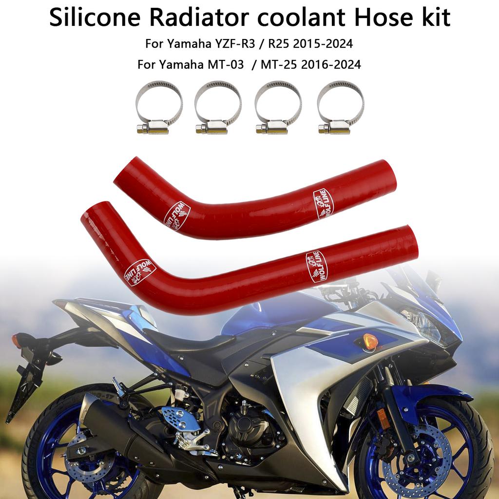 Yamaha MT-03 MT-25 YZF R3 R25 2015-2024 İçin Silikon Radyatör Soğutma Suyu Hortumu