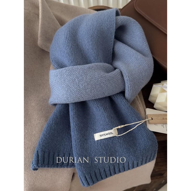 Womens Gradient Knit Wool Scarf Winter Warm Thick Neck Wrap 100% Pure 160x20cm Fashion Accessory