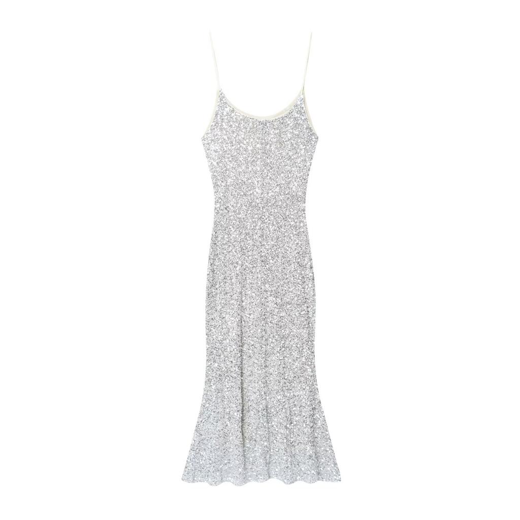 Autumn New European and American Style Fashion Temperament Sexy Beaded Underwear Suspender Dress