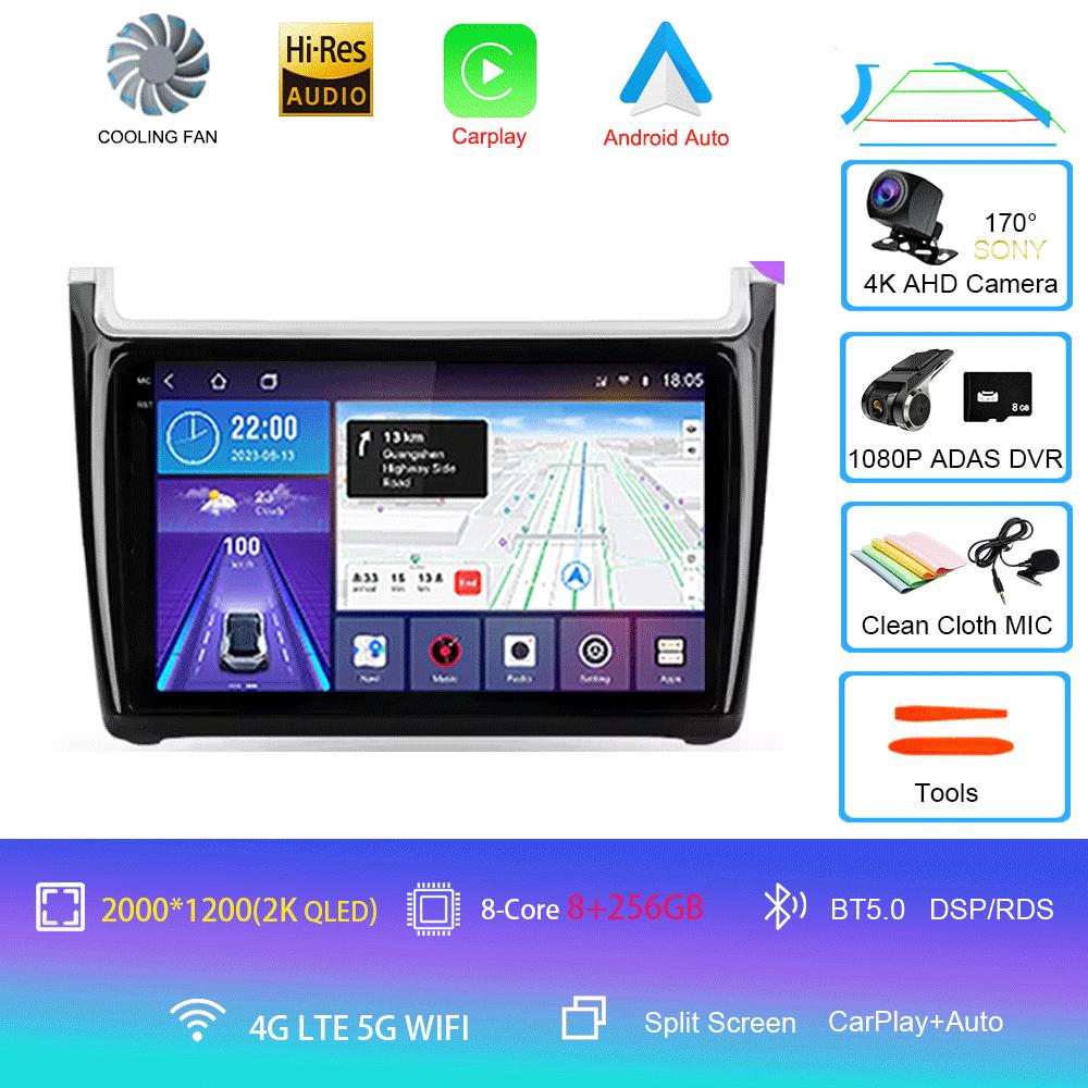 Android 14 For Volkswagen POLO 5 2008 - 2020 Car Radio Multimedia Video Player Navigation Stereo GPS No 2din