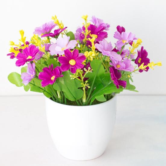 Simulation Bonsai Aster Büro Desktop Decor Kunststoff Bunte Frische Imitation Topf Blume für Partys