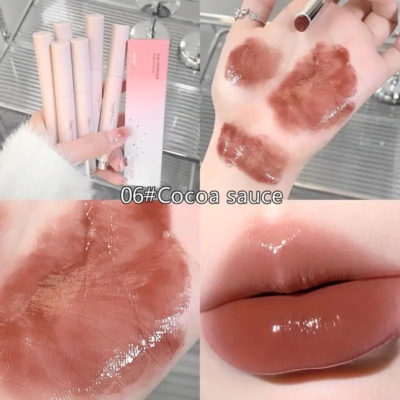 

Твердый блеск для губ, 6 цветов, дополнительный водный свет для губ, глазурь для губ, зеркальная помада, желе, увлажняющая ежедневная косметика для макияжа губ 06