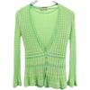 Made In Italy Wool Blend Border Long Sleeve Ensemble Knit Cardigan Women Used