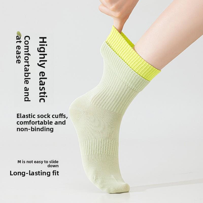 Pure Cotton Socks - Children's Mid-length Socks, Sweat-absorbent, Odor-resistant, Anti-tear, Multi-color Dopamine Sports Socks