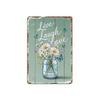 Vintage Metal Wall Art Sign Flower Decor
