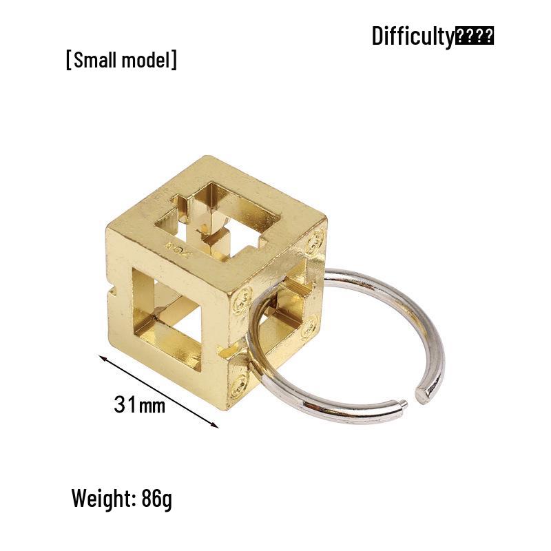 Intelligence Puzzle Zinc Alloy Disentanglement Rings - Unlock Nine Linked Rings Kongming Luban Lock Educational Toy