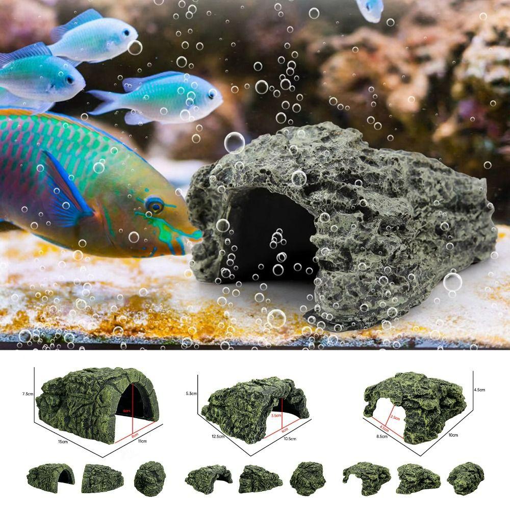 

Landscape Decor Turtle Basking Hide Habitat Resin Fish Tank Scenery House Turtle Shelter Fish S