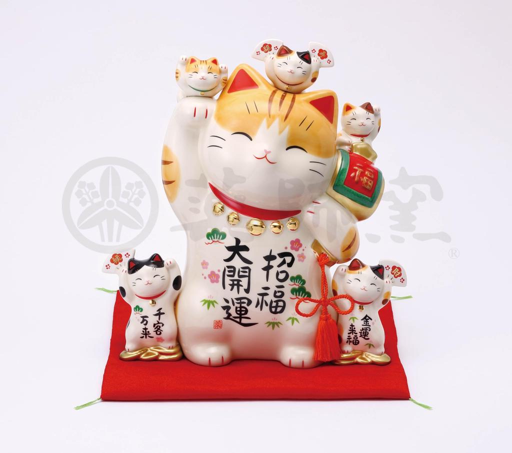 Castle Enterprise Yakushi Kiln Colorful Good Luck Size Maneki-neko (Oversized 9) (Piggy Bank)