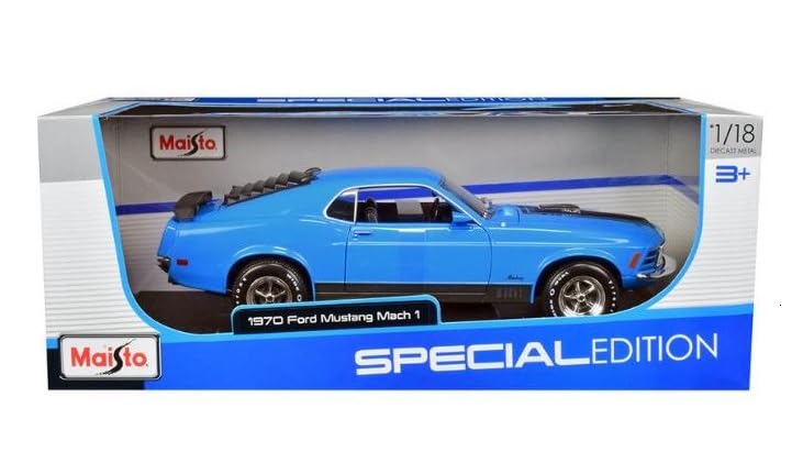 Maisto 1970 Mustang Mach Blue MAISTO scale diecast model car Ford Mustang Mach 1 Vintage car / 1/18