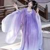 Chinese Tang Dynasty Style Hanfu Cherobalan Skirt Chest-high Embroidered Purple Daily Suit For Women