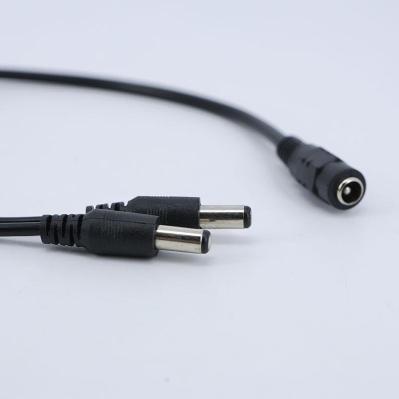 10pcs 0.4M 40cm DC 12v 1 Female to 2 Male Splitter 2 way Plug connector Cable 24awg 2A 5.5mm*2.1mm DC Power Supply jack Adapter