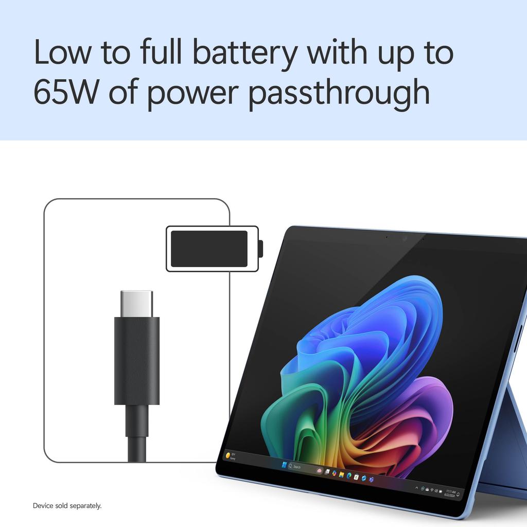 Microsoft Surface USB4 Dock Gigabit To Power Black – Ethernet, USB-C 2xUSB-C/1xUSB-A/HDMI (65W Delivery) –