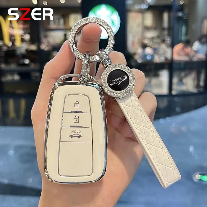 ZYU3 Madingas TPU automobilio raktų pakabukas Raktų dėklas Dangtelis Korpusas Fobas Toyota Corolla Prius Camry CHR C-HR RAV4 Altis Land Cruiser Prado raktams be rakto