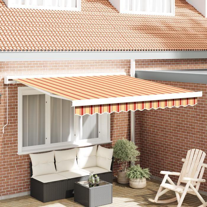 VidaXL Auvent Rétractable Manuel Jaune et Orange 350x250 cm 3330261