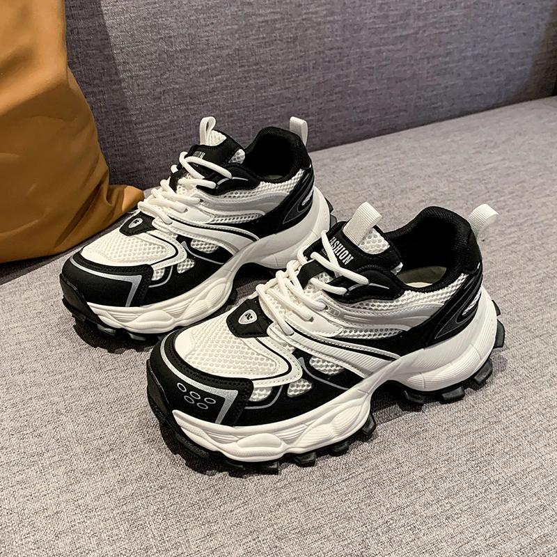 

Black Beige Silvery Autumn Women S Casual Retro Vulcanize Shoes Versatile High Net Sense Fashion Sports Sneakers Mesh Shoes 35