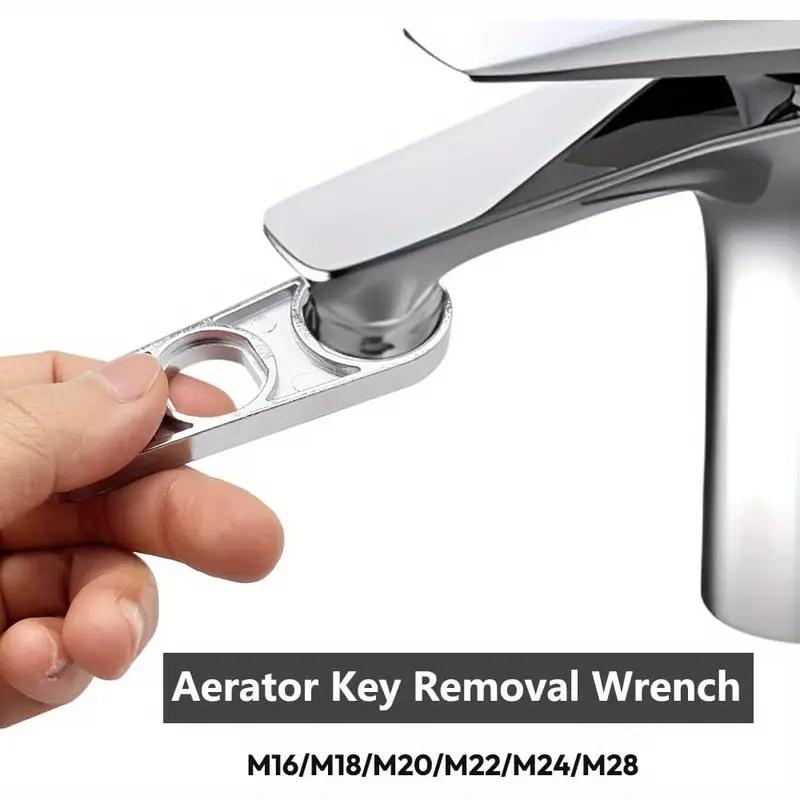 Universal Faucet Aerator Key Wrench, 6-in-1 Heavy-Duty Zinc Alloy Tool for Kitchen & Bathroom Spouts