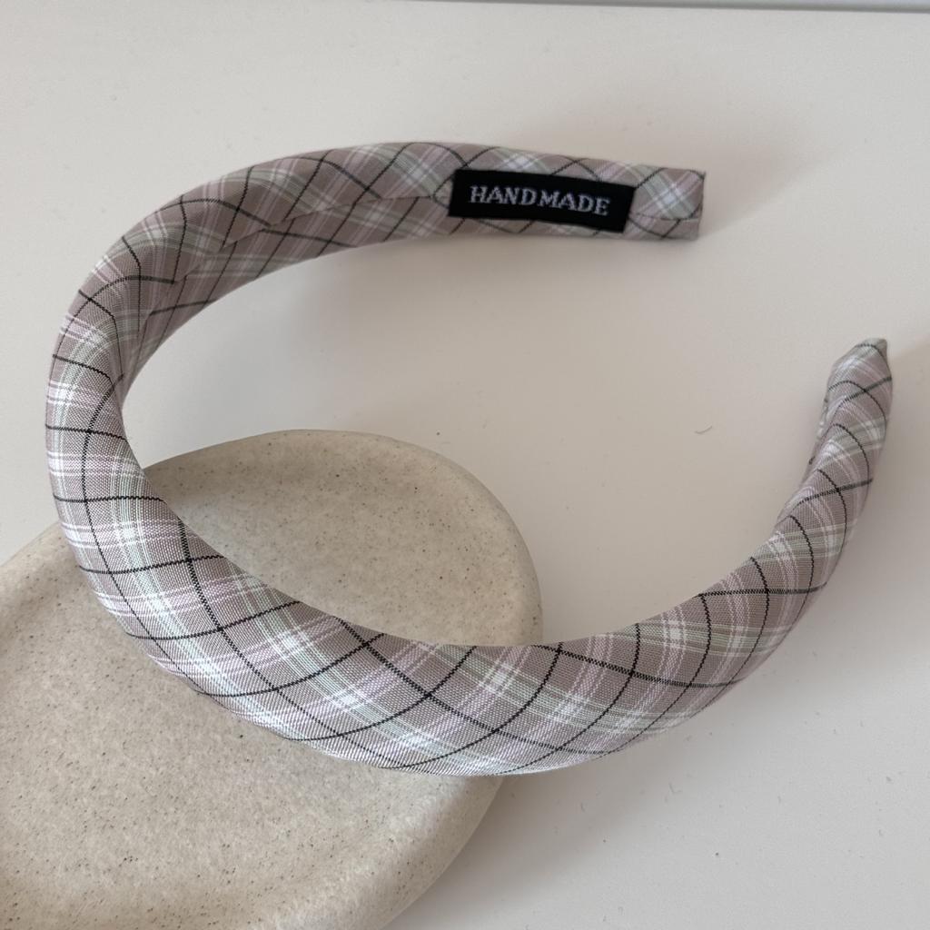 Retro College Checkered Hairband - Fresh, Sweet and Cute Headband for Girls - Sponge High-Crown Headband