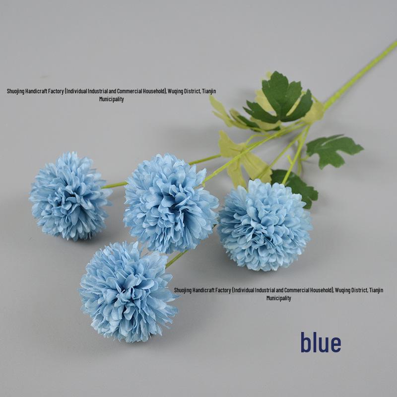 4-Head Artificial Chrysanthemum Stem for Wedding and Indoor Decoration