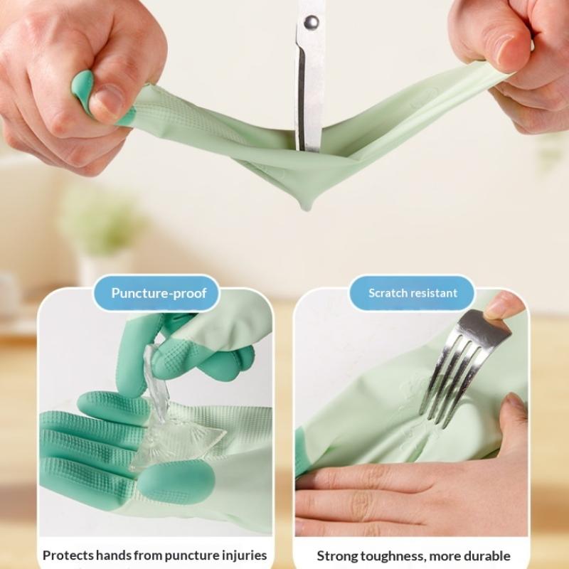 1 Pair Colorful Household Cleaning Gloves, Kitchen Dishwashing Gloves, Non-Slip Household Gloves, Suitable For Small Large Hands