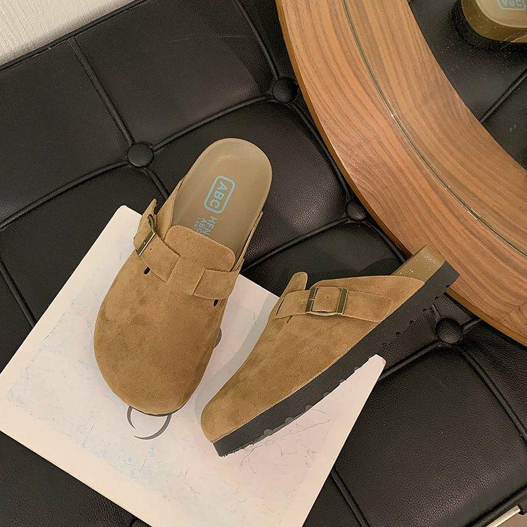 Platform-soled Boken Shoes Women's 2024 Spring and Summer New Fishing Boken Shoes Lazy People Wear a Pedal Bag Head and Half Slippers