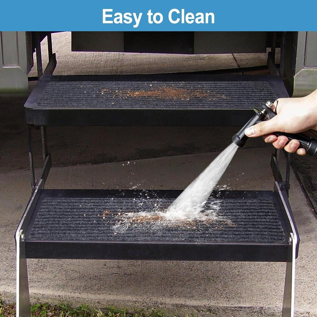 Capas para Degraus de RV Pacote com 3 55,8 cm de Largura x 19 cm de Profundidade Capas para Degraus de Camper, Degraus Antiderrapantes para Escadas de RV para Trailers de Viagem, Casa Móvel, Motorhome (cinzento)