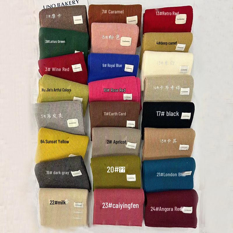 Women's Soft Thickened Knit Scarf - Korean College Style Neck Warmer for Autumn/Winter