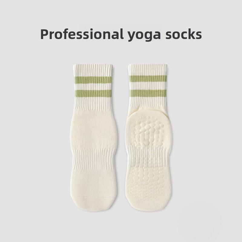 Female Spring and Autumn Pilates Yoga Pure Cotton Silicone Non Slip Sweat Absorption Breathable Tube Socks