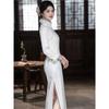 White long-sleeved cheongsam 1011 new women's new Chinese-style improved young dress daily high-end atmosphere winter