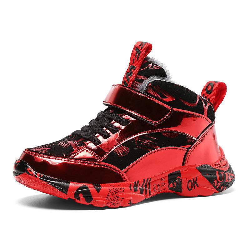 Boys cotton shoes 2025 new winter thickened and velvet two cotton sports shoes children's autumn and winter warm boys shoes tide