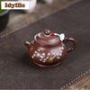 140ml Traditional Yixing Purple Clay Teapots Handmade Pan Pot Raw Ore Purple Mud Kettle With Filter Zisha Tea Set Tea Services