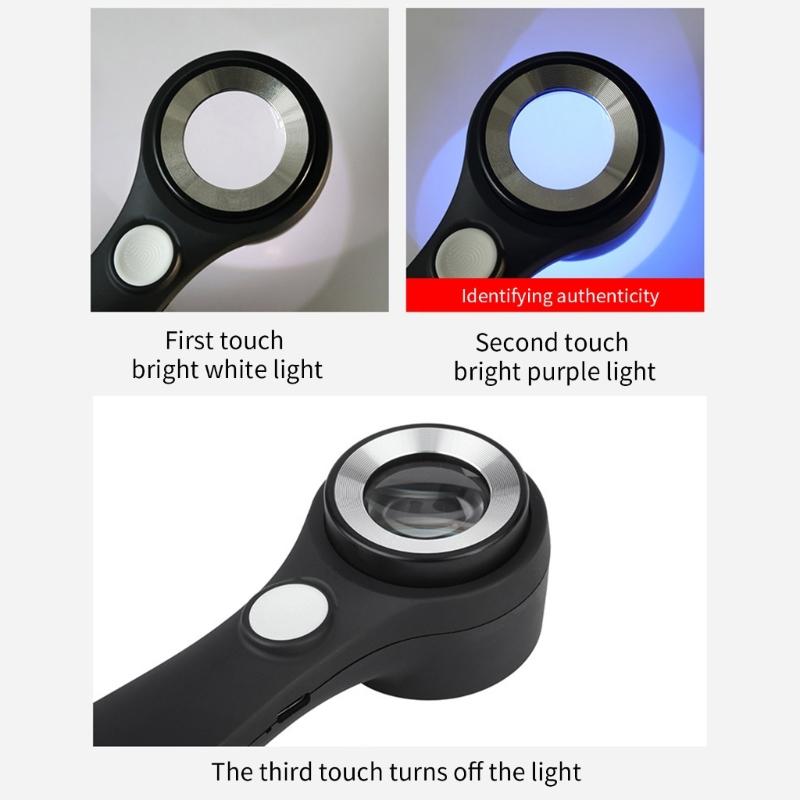 Magnifying Glass with Adjustable LED Lights,60X Glass Lens Handheld Illuminated Magnifier Reading Magnifying Glass