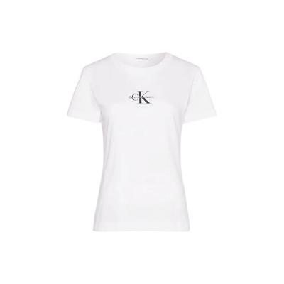 Camiseta Branca Feminina Manga Curta Gola Redonda Slim Fit com Estampa de Letra J20J222564-YAF
