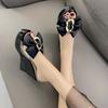 Wedge Slippers For Women Big Butterfly Decor Summer Sandals Comfort PVC Transparent Slides Women Platform Slippers High Heels