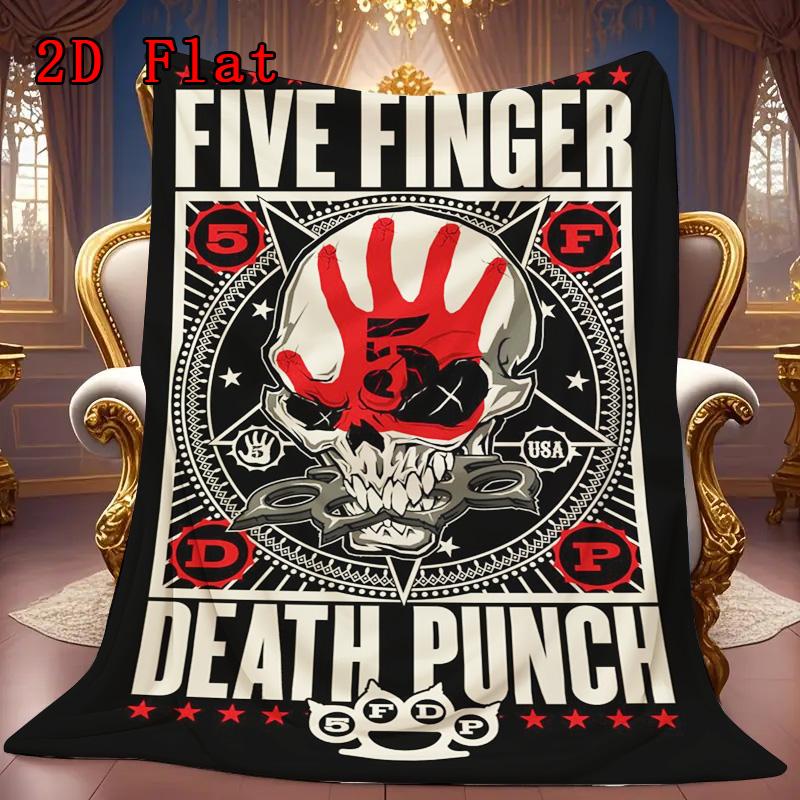 Five Finger Death Punch 2D Flat Pattern Flannel Blanket High quality All Seasons Warmth and Comfort Perfect for Christmas Gifts.SMT0917508