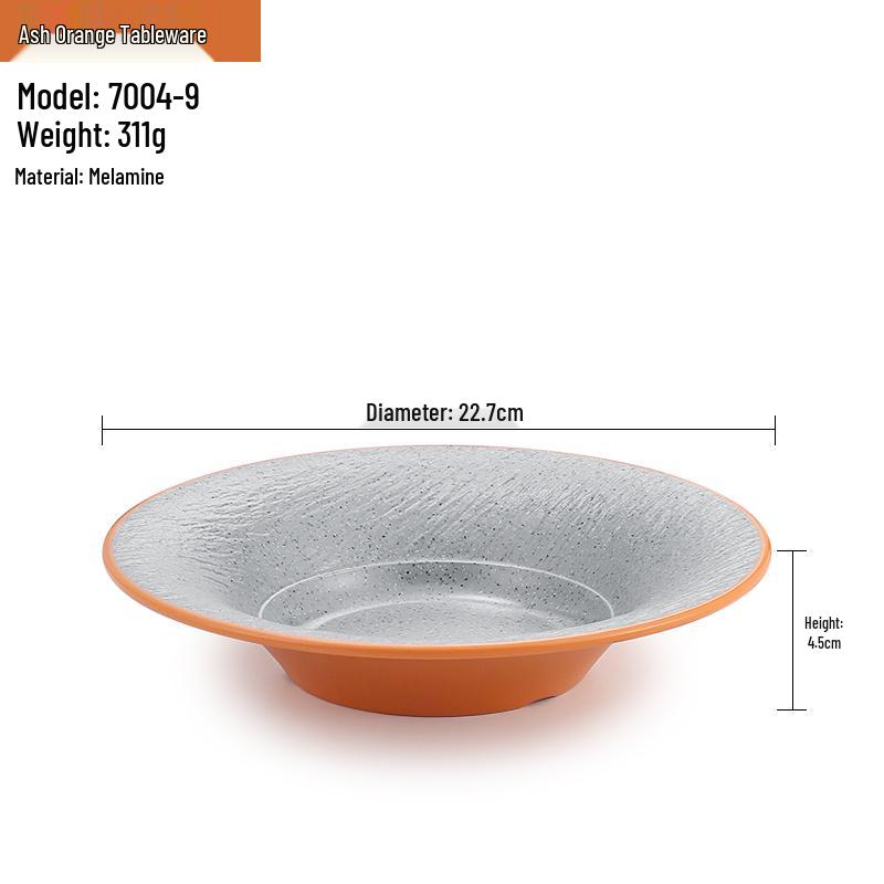 Melamine Straw Hat High-Footed Deep Plate for Pasta, Cold Dishes, and Mixed Noodles - Restaurant Tableware