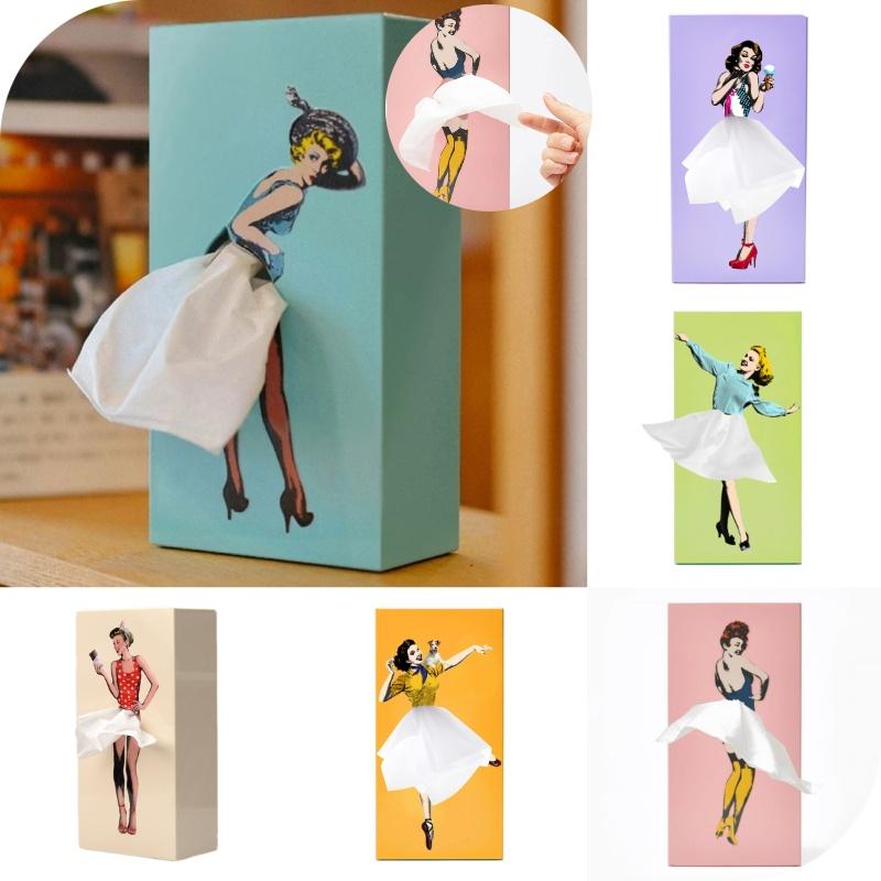 Adorable Marilyn Monroe Skirt Girl Tissue Box Cartoon Decorative Paper Holder