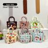 2025 Cute Cartoon Illustration Casual Bucket Tote Bag Fabric Print