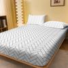 Piece 1 Of Harrow Porcelain White Pattern Frosted Bedsheet, Bedroom Printed Bedspread, Bedding Excluding Pillowcases