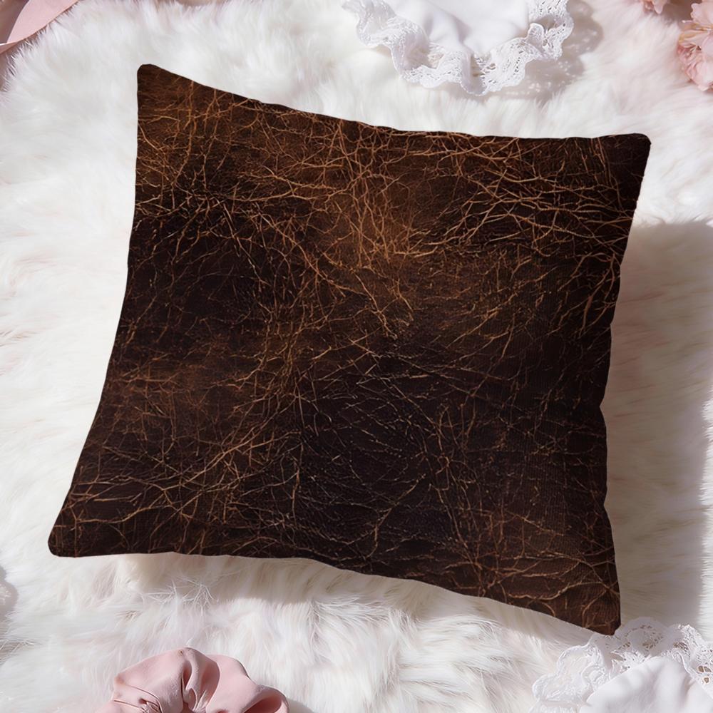 Leather Texture Cushion Cover Premium Comfort Reversible Pillow Cove Two in One Design for Any Room Car Interior