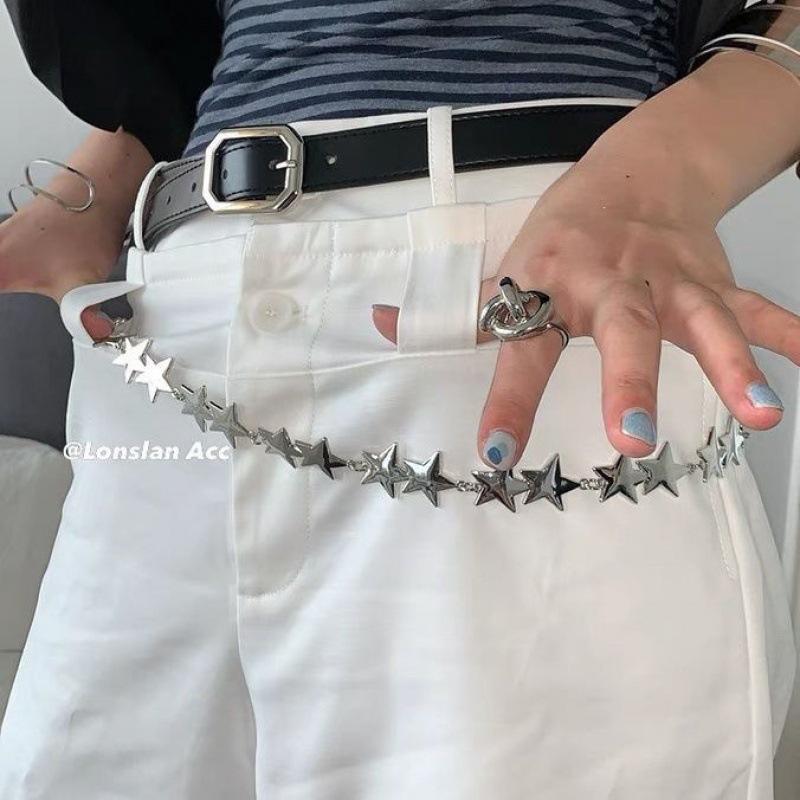Inspired Vintage Silver Leaf Design Metal Waist Chain For Women Chic Bohemian