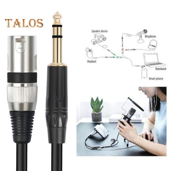 

Аудиокабель с позолоченным разъемом, портативный универсальный соединительный кабель для симметричных сигналов TRS и XLR «папа» 1M чёрный