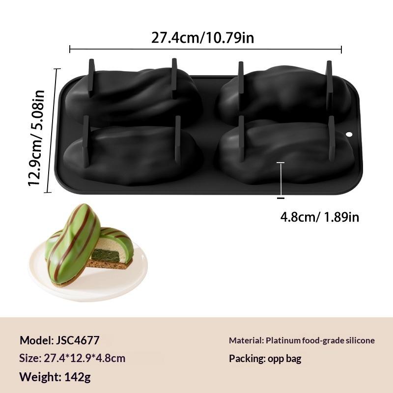 Stampo in Silicone Design Pistacchi a 4 Celle Stampo per Torta Mousse Cioccolato Fai da Te Strumenti per la Cottura di Dolci per Feste Bakeware da Cucina per Alimenti