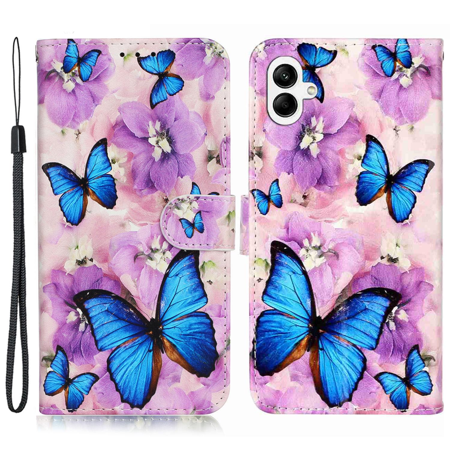 

Leather Case For Samsung Galaxy A07 4G/A06 5G/A06 4G Pattern Wallet Phone Cover with Strap B