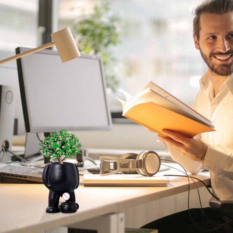 Funny Resin Funny Flowerpot Creative Piss Pot Shape Flower Pots With Drainage Holes Figure Vases Home Decoration Friend Gift